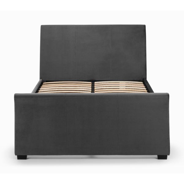 Capri Bed With Drawers Dark Grey Velvet King 150cm