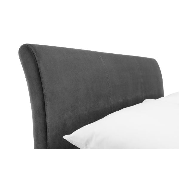 Capri Bed With Drawers Dark Grey Velvet King 150cm