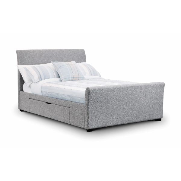 Capri Fabric Bed With Drawers Light Grey King 150cm