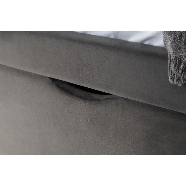Capri Bed With Drawers Dark Grey Velvet Double  135cm