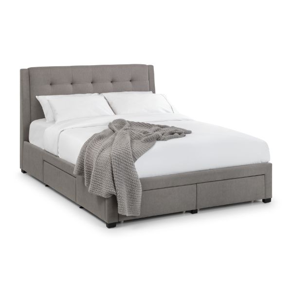 Fullerton King Bed with 4 Drawers 150cm Grey