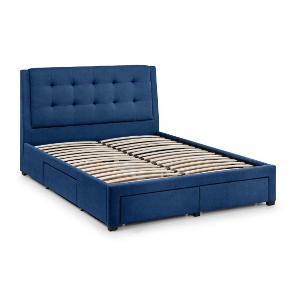 Fullerton Super King Bed with 4 Drawers 180cm Blue