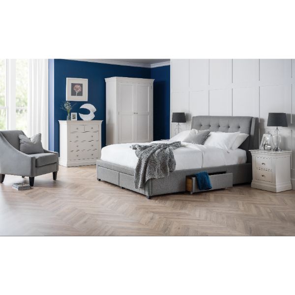 Fullerton Super King Bed with 4 Drawers 180cm Grey