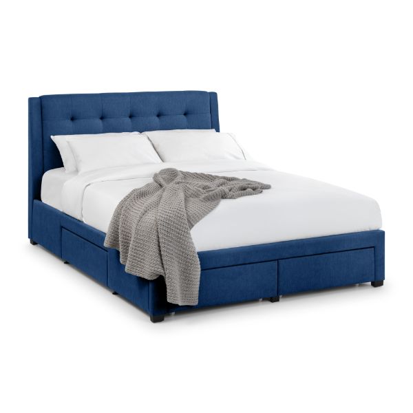 Fullerton Double Bed with 4 Drawers 135cm Blue