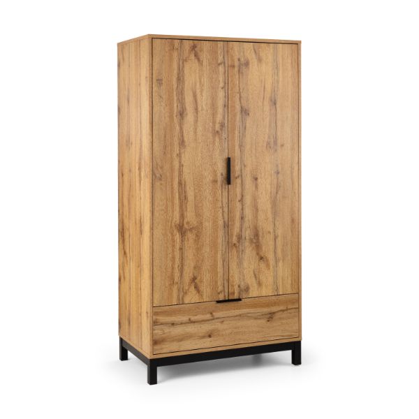 Bali Wardrobe 2 Door 1 Drawer Oak 1.8m