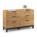 Bali Chest Of Drawers 6 Drawer Wide Oak 1.2m