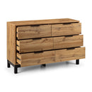 Bali Chest Of Drawers 6 Drawer Wide Oak 1.2m