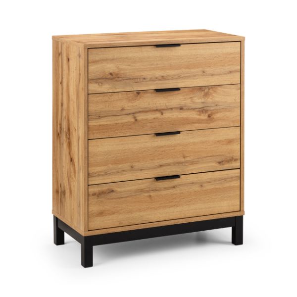 Bali Chest of Drawers 4 Drawer Oak 80cm