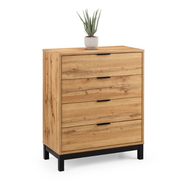 Bali Chest of Drawers 4 Drawer Oak 80cm