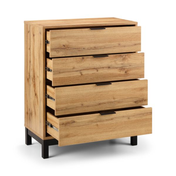 Bali Chest of Drawers 4 Drawer Oak 80cm