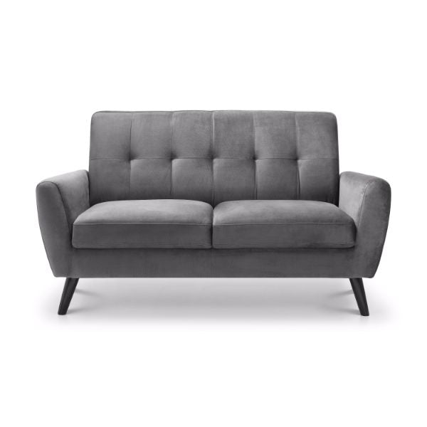 Monza Sofa 2 Seater In Dark Grey Velvet
