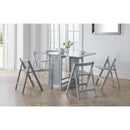 Savoy Dining Table Set with 4 Chairs Light Grey