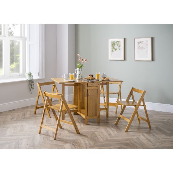 Savoy Dining Table Set with 4 Chairs Light Oak