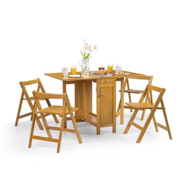 Savoy Dining Table Set with 4 Chairs Light Oak