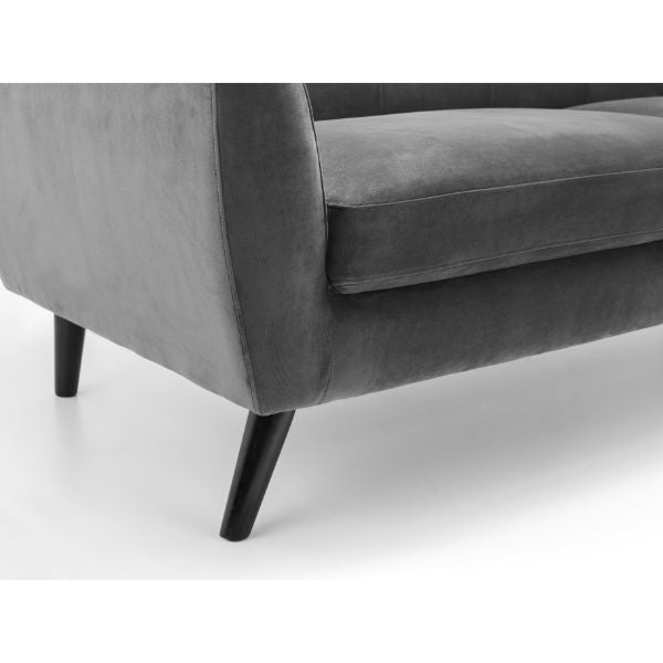 Monza Sofa 3 Seater In Dark Grey Velvet