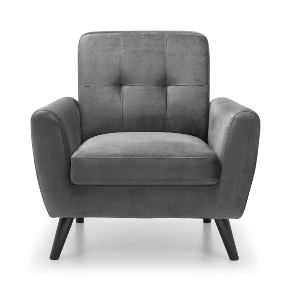 Monza Chair In Dark Grey Velvet