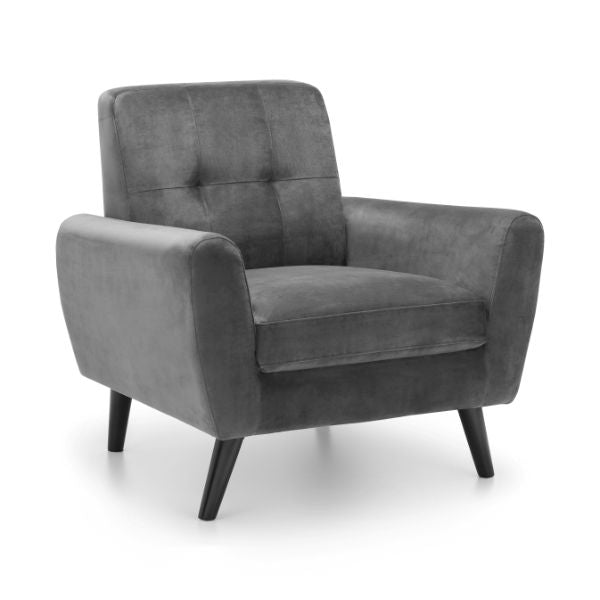 Monza Chair In Dark Grey Velvet