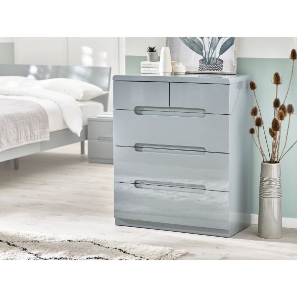 Manhattan Chest of 3+2 Drawers 80cm Grey