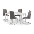 Manhattan Dining Table 1.5m Hi Gloss & Chrome White