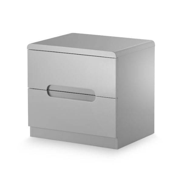 Manhattan Bedside Table with 2 Drawers Grey