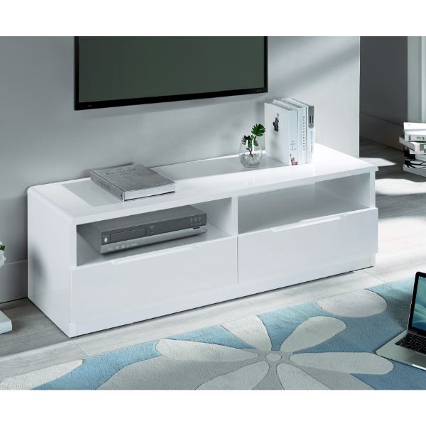 Manhattan TV Unit with 2 Drawers 1.3m White