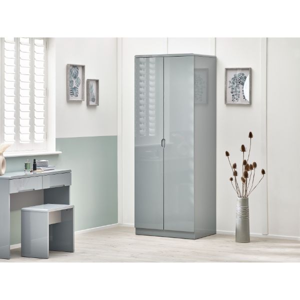 Manhattan Wardrobe with 2 Doors 2m Grey