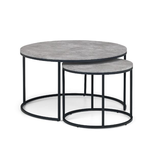 Staten Round Coffee Tables Set of 2 Nesting Concrete