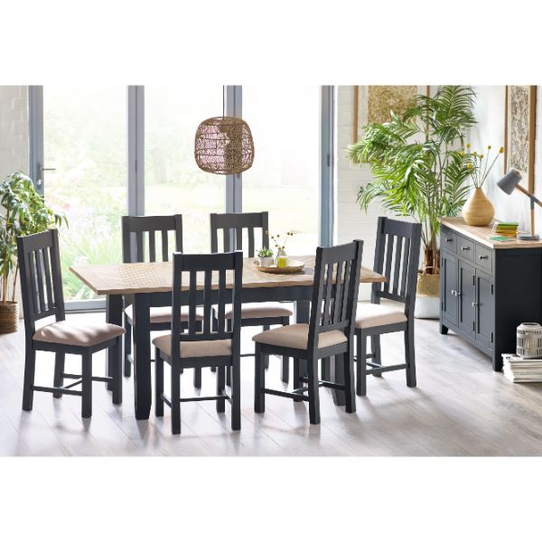 Bordeaux Extending Dining Table Dark Grey 140-180cm