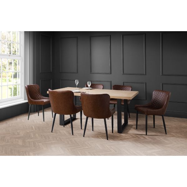 Berwick Dining Table 1.8m Oak & Black