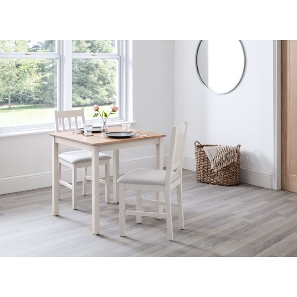 Coxmoor Square Dining Table 75cm Ivory & Oak