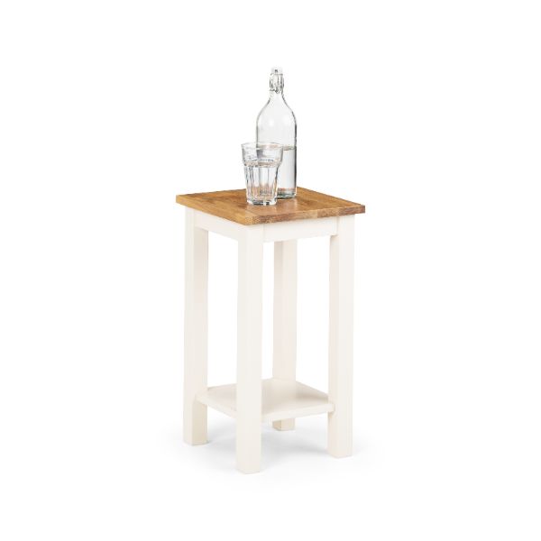 Coxmoor Tall Narrow Side Table Ivory & Oak