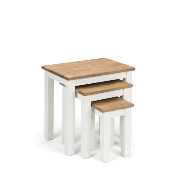 Coxmoor Nest Of 3 Tables Ivory & Oak