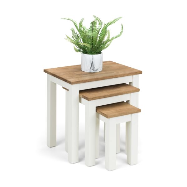 Coxmoor Nest Of 3 Tables Ivory & Oak