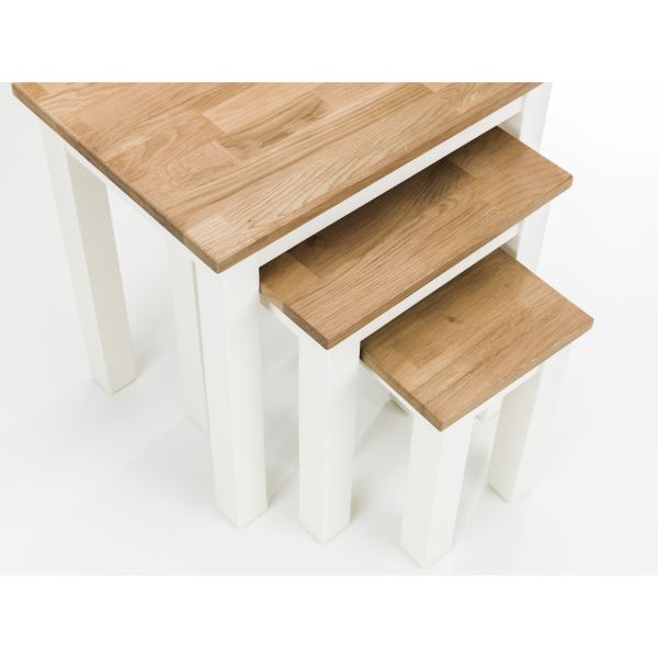 Coxmoor Nest Of 3 Tables Ivory & Oak