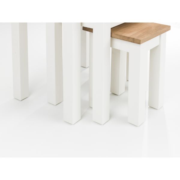 Coxmoor Nest Of 3 Tables Ivory & Oak