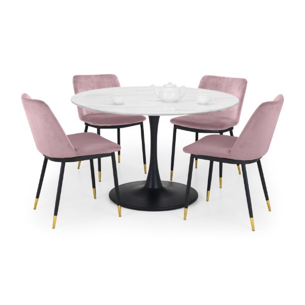 Delaunay Dining Chairs Dusky Pink Set Of 2