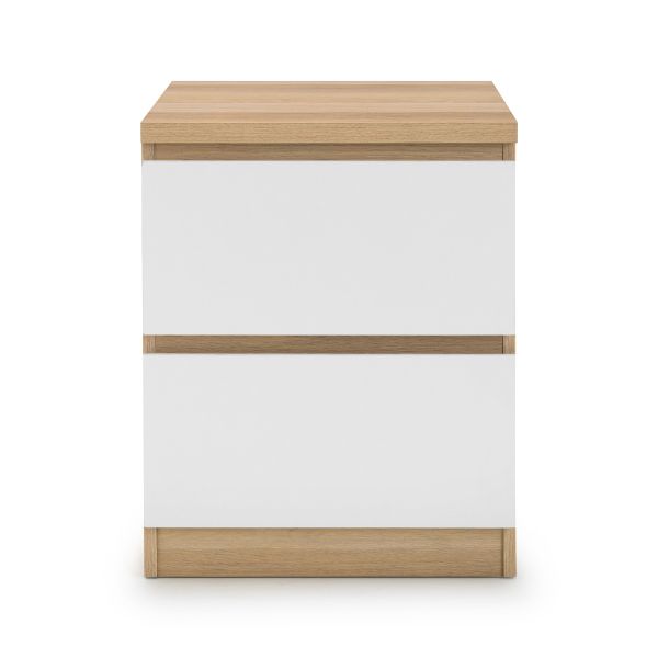 Jupiter Bedside Table with 2 Drawers Oak & White