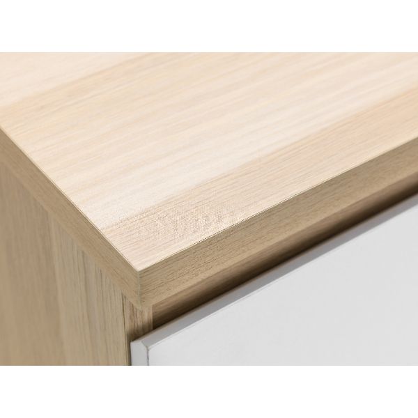 Jupiter Bedside Table with 2 Drawers Oak & White