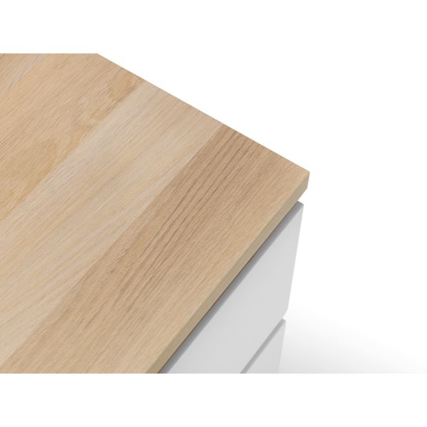 Jupiter Bedside Table with 2 Drawers Oak & White