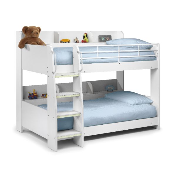 Domino Single Bunk Bed White