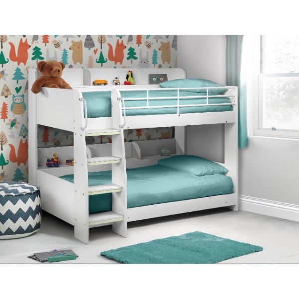 Domino Single Bunk Bed White