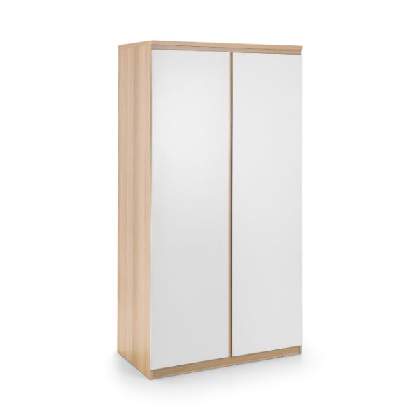 Jupiter Wardrobe with 2 Doors 190cm Oak & White