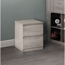 Phoenix Bedside Table With 2 Drawers Grey Oak
