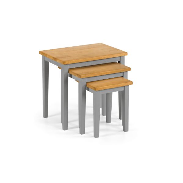 Cleo Nest Of 3 Tables 2 Tone Grey & Oak