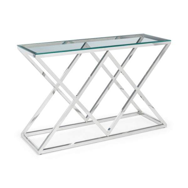 Biarritz Glass Console Table 1.2m