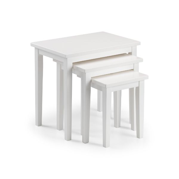 Cleo Nest Of 3 Tables Pure White Finish