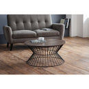 Jersey Round Wire Coffee Table 80cm Walnut