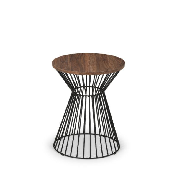 Jersey Round Wire Lamp Table Walnut