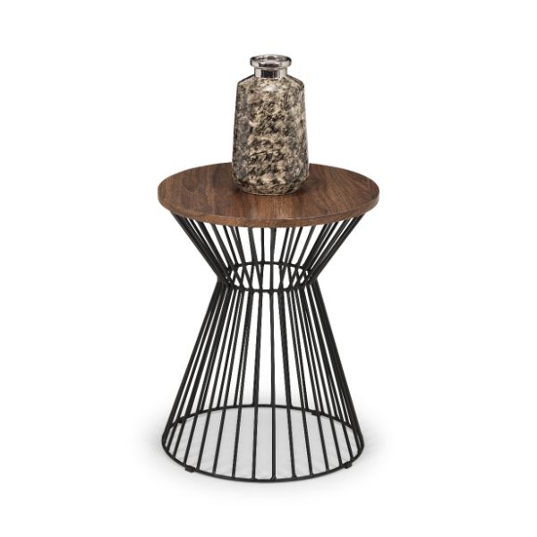 Jersey Round Wire Lamp Table Walnut