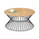 Jersey Round Wire Coffee Table 80cm Euro Oak